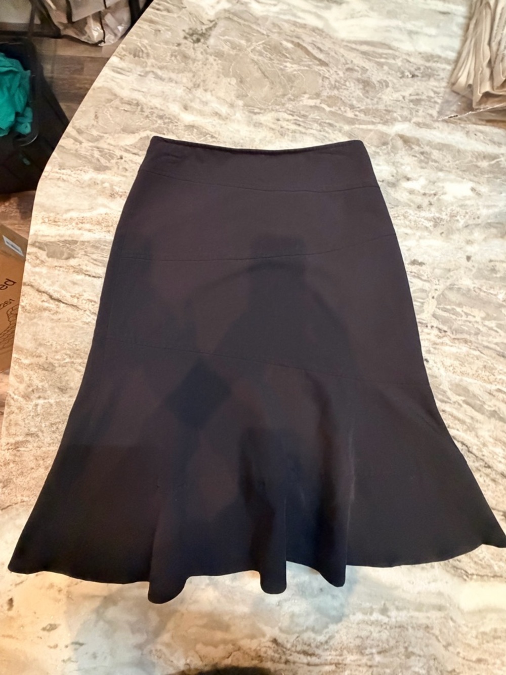 Sharagano Black Flare Skirt Size 6 Stretch A Line Career Office Work